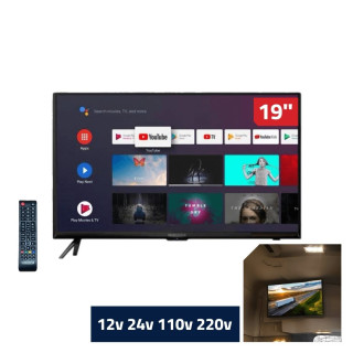 Smart TV para Caminhão 19" 12v 24v 110v 220v WiFi Android 12 Ônibus Motorhome - Climatizar