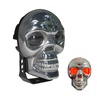 Farol Auxiliar LED Caveira Luminoso RGB 12v 24v Cromado 