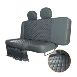 Sofá Cama Carona Mercedes Benz 1113 até modelo 2013 Couro ecológico (Cama Gaúcha) - Climatizar